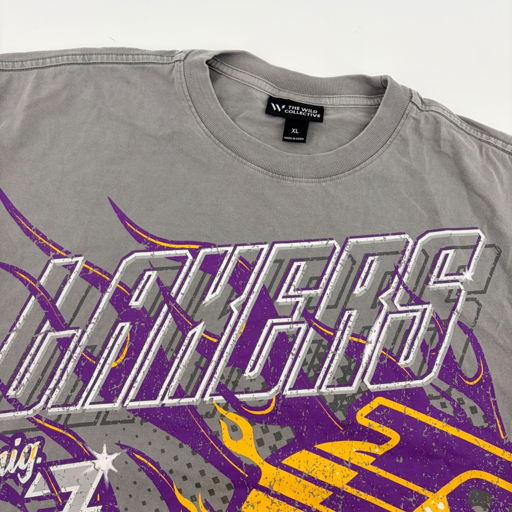 Los Angles Lakers The Wild Collective‎ NBA Gray Graphic T-Shirt XL Distressed